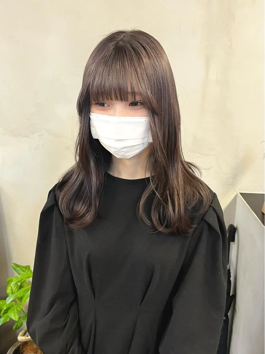 ミディアム カラー ヘアアレンジ ブリーチ ena/ブリーチなし 透明感・レイヤー🎀のヘアスタイル