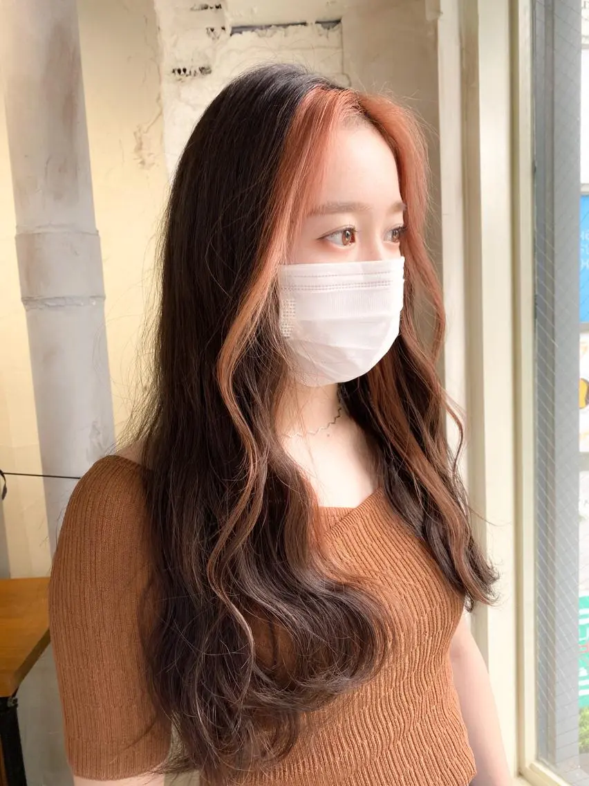 ロング カラー ミストバング ベージュカラー  フェイスフレーミング ピンクカラー ピンクベージュ ヘアカラー ミニモお気に入り数 No.1宍戸雄弥のヘアスタイル