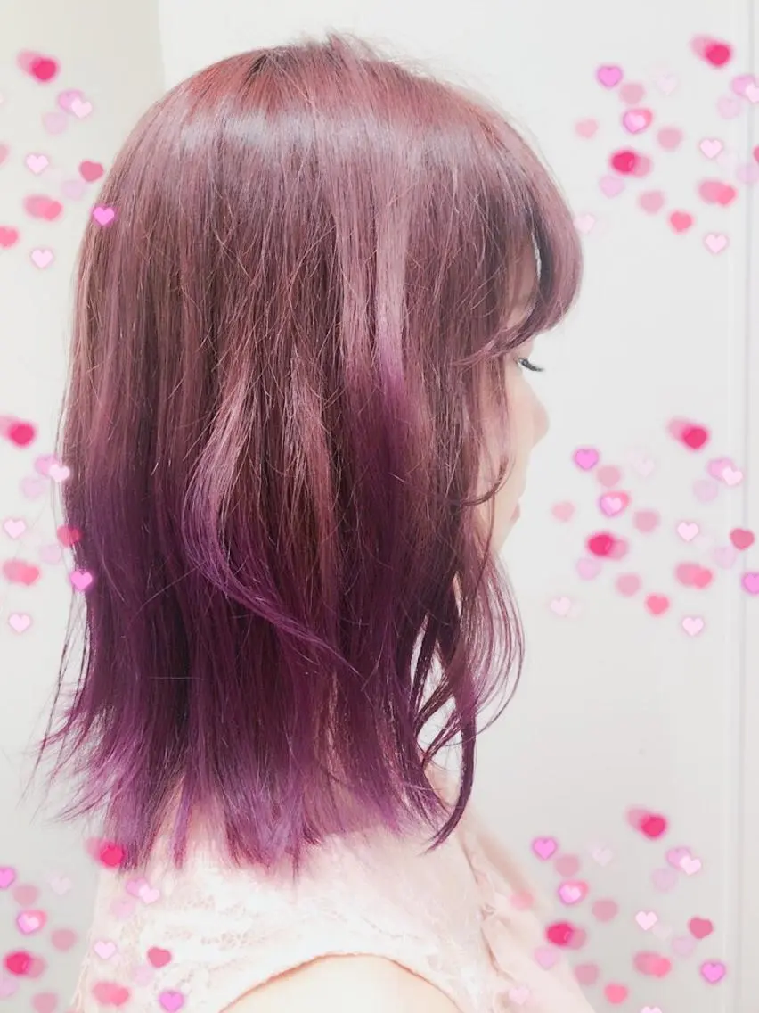 ミディアム カラー パープルカラー 新宿駅近♡個室 ♡関口三都季🌜のヘアスタイル