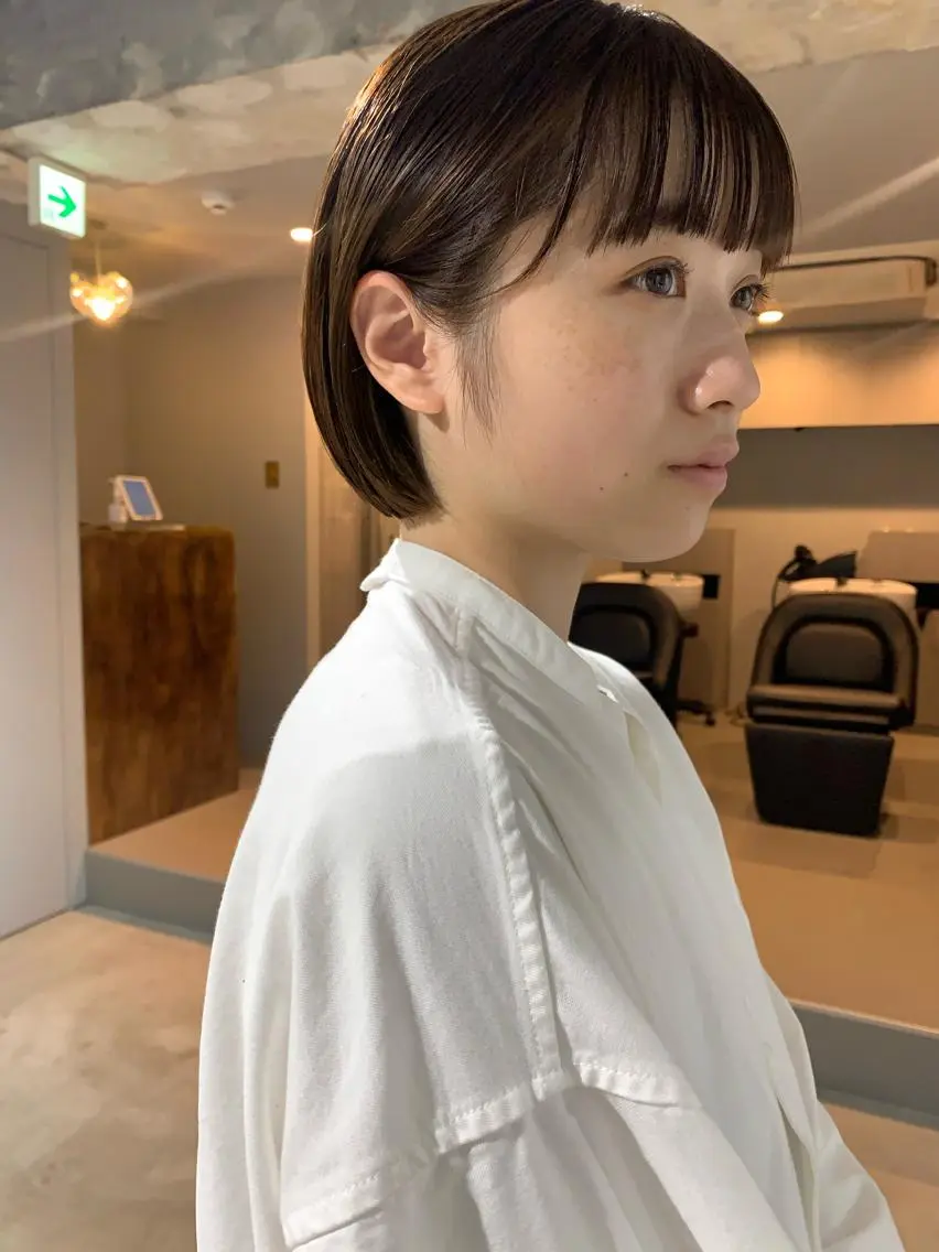 ショート カラー ボブパーマコテ巻き風 パーマNo1深江秀平のヘアスタイル