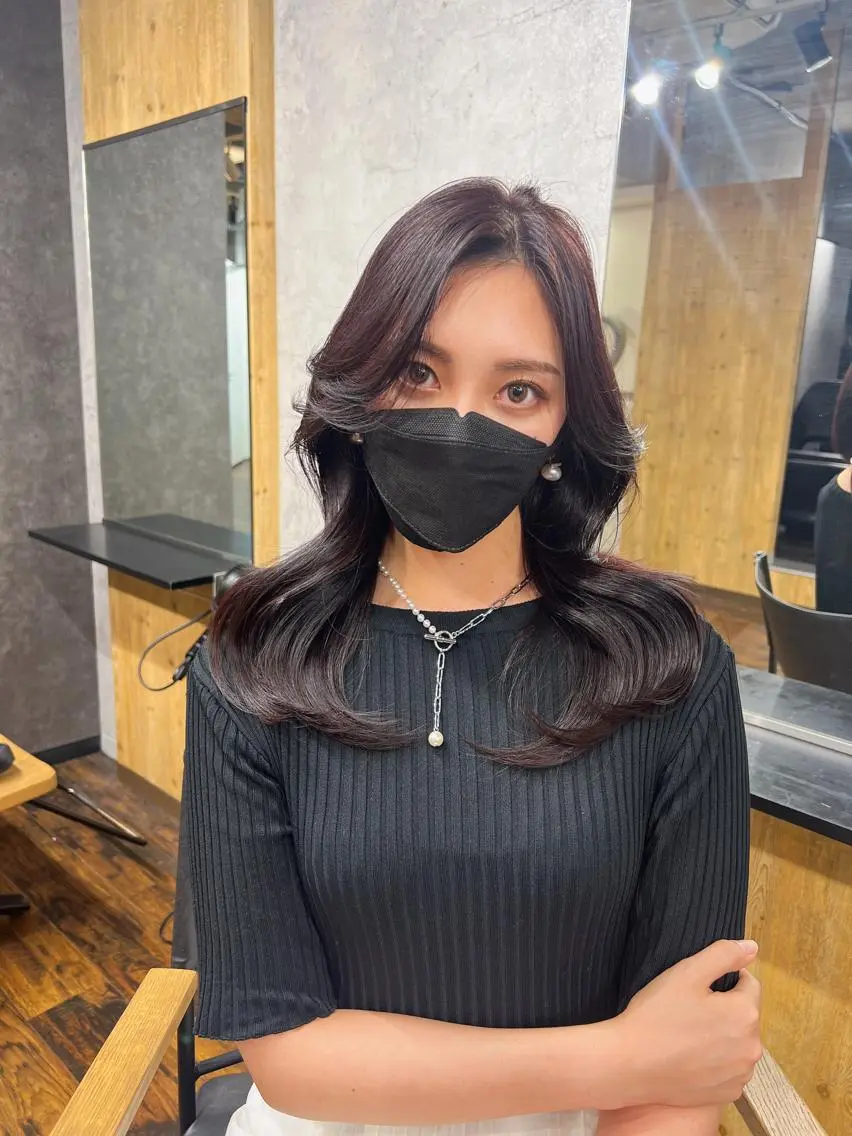 ロング パーマ ヘアアレンジ メンズ ネイル マツエク・マツパ アイブロウ レイヤー/顔周り 韓国ヘア森田和貴のヘアスタイル