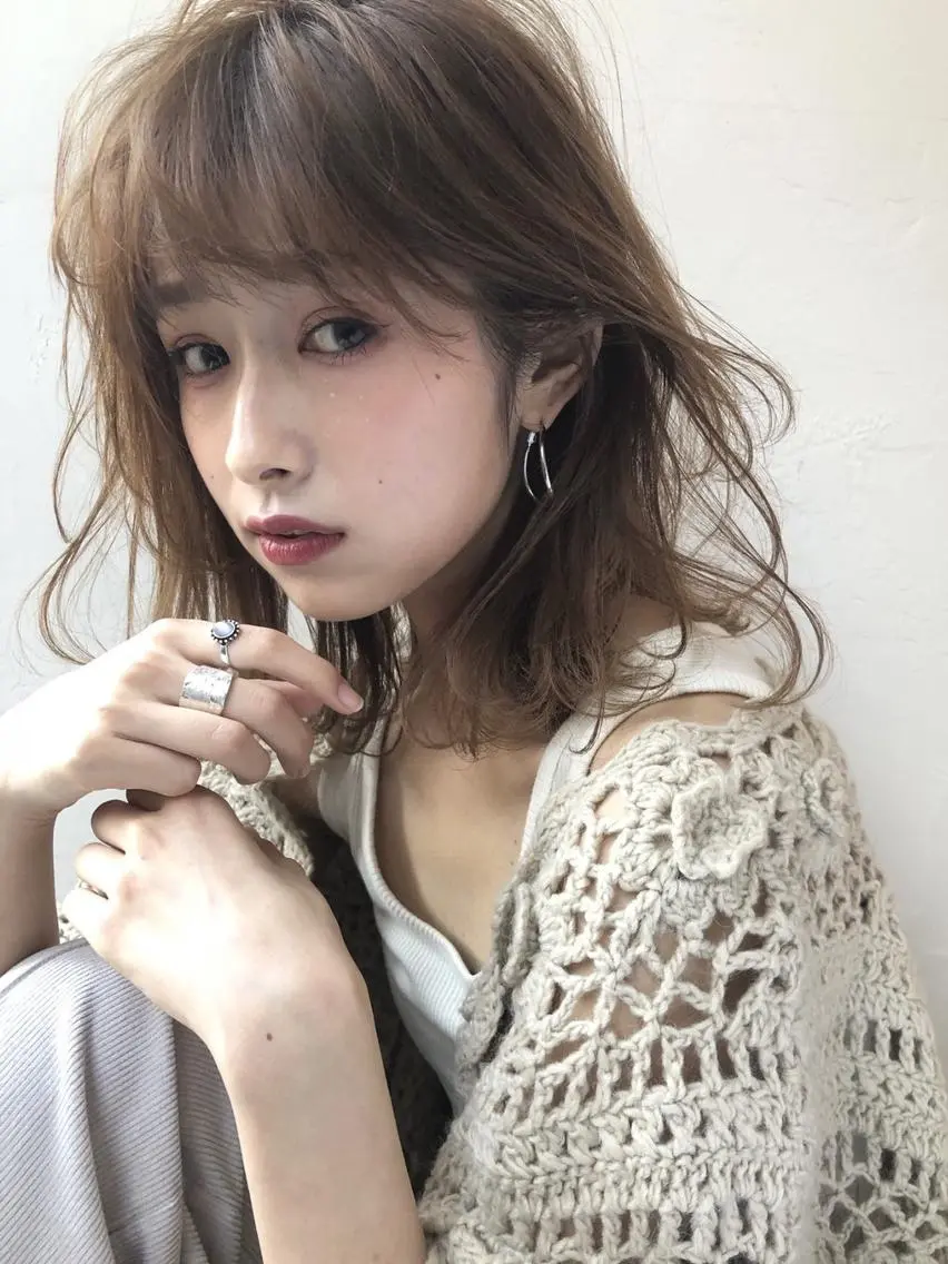 ミディアム カラー 顔周りカット 🎀ダブルカラー🎀 ♡Kanon♡のヘアスタイル