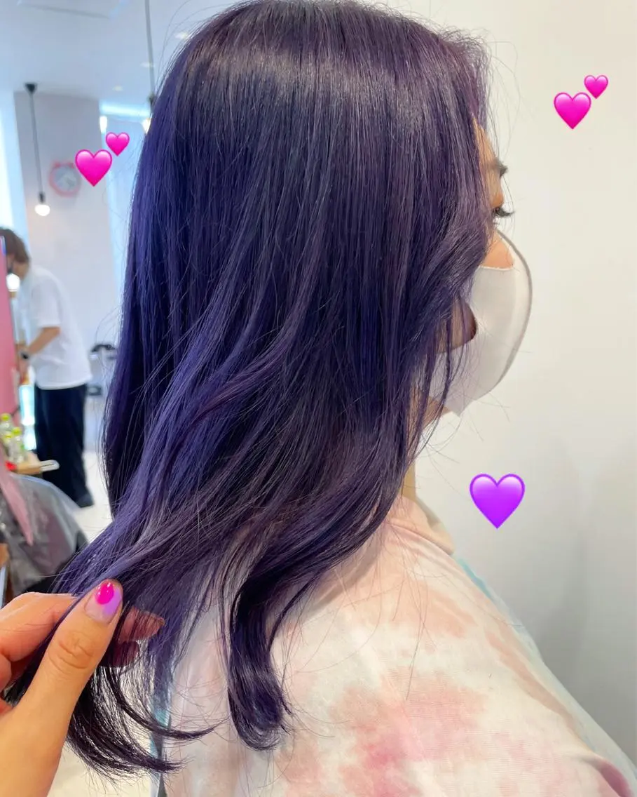 ミディアム カラー ラベンダーカラー シルバー バイオレットカラー 新宿駅近♡個室 ♡関口三都季🌜のヘアスタイル