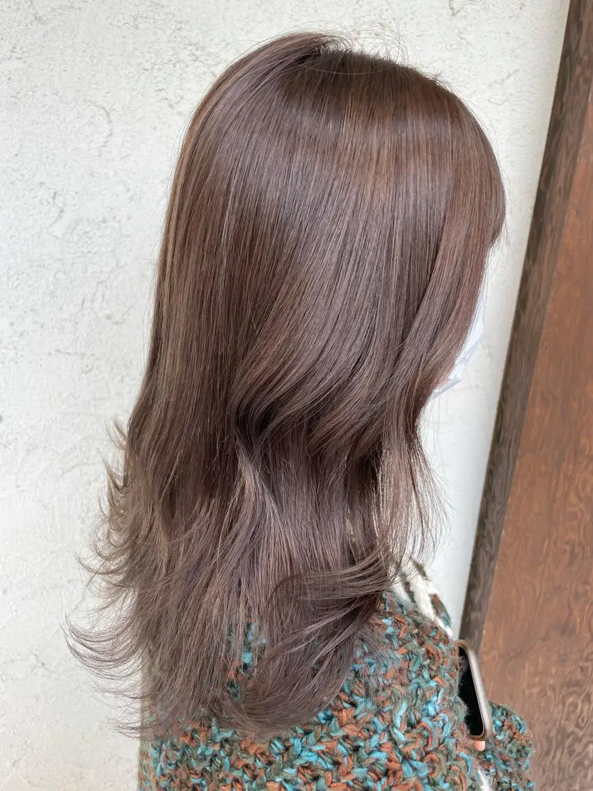 セミロング カット ヘアカラー トリートメント しもかわ かほのヘアスタイル