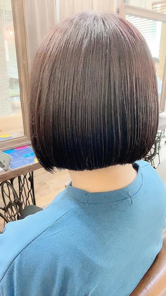 ショート カラー ワンレンボブ ブリーチ ブリーチなしカラー ピンクカラー ボブ 國分 伸也のヘアスタイル