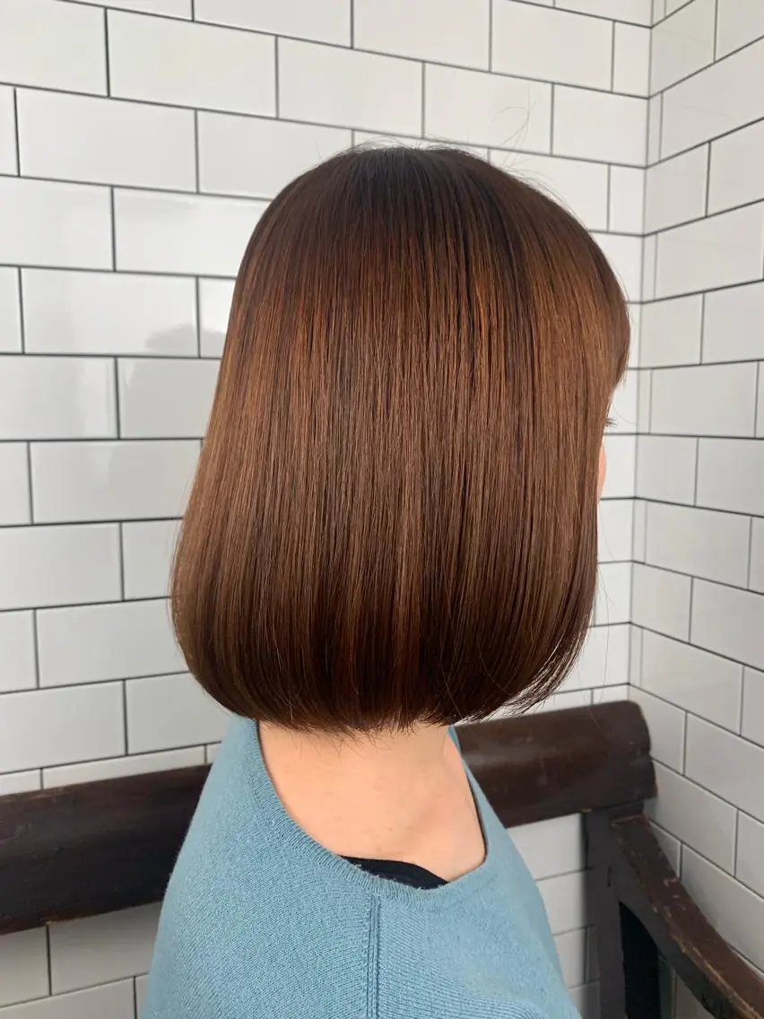 ミディアム カット 縮毛矯正 トリートメント 妙見 知洋のヘアスタイル