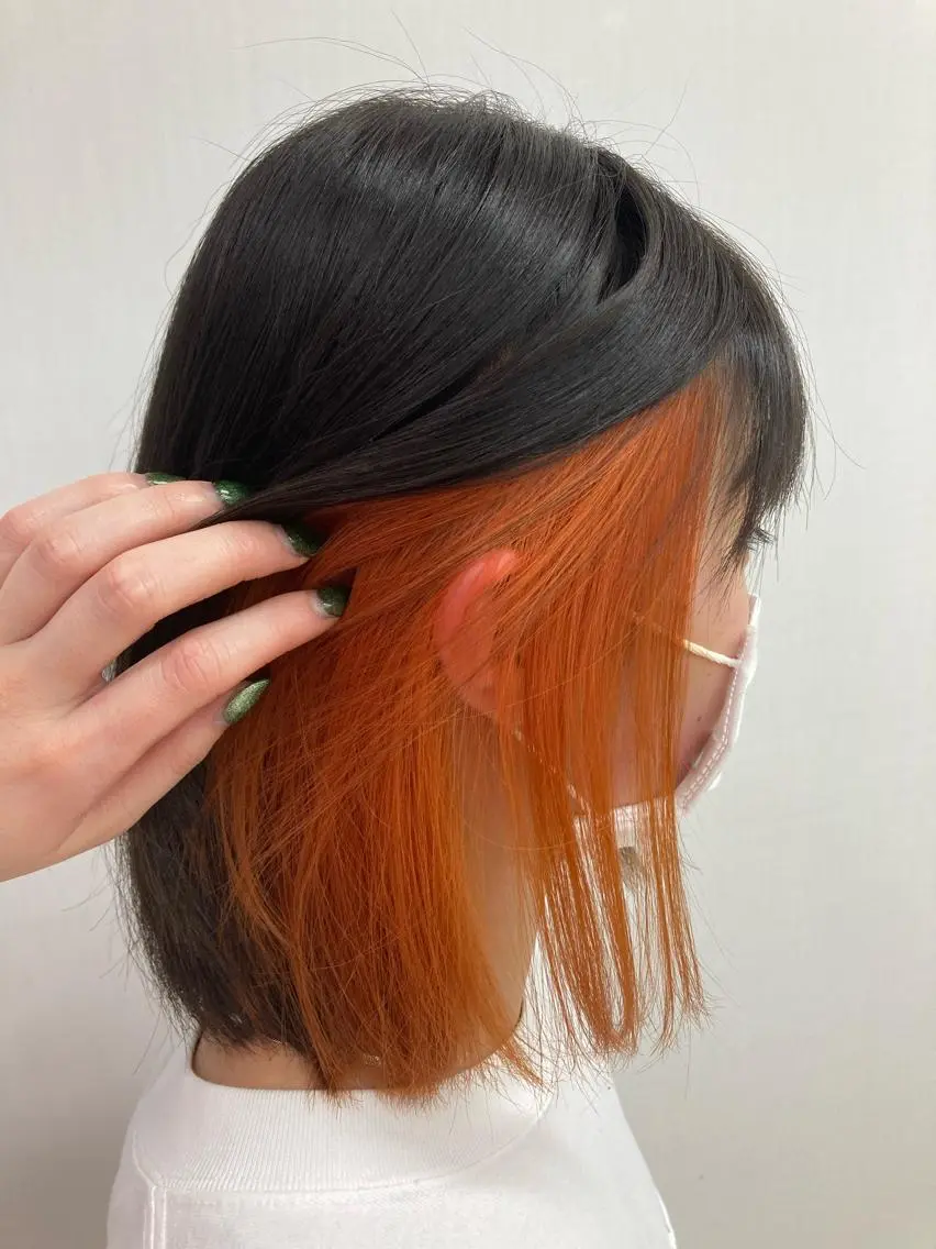 ミディアム カラー 🫧ダメージレス🫧 カラー&縮毛矯正のヘアスタイル