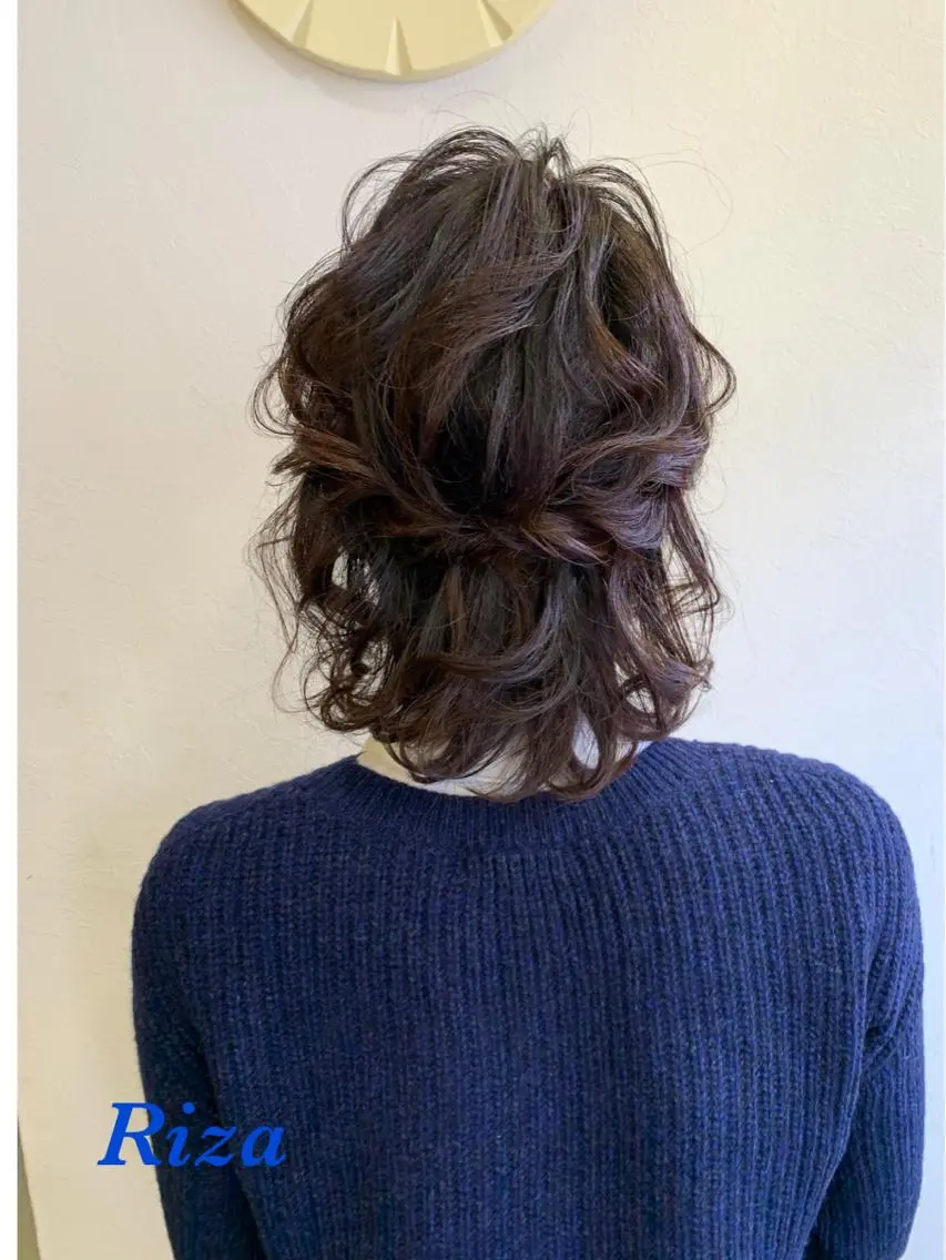 ヘアアレンジ ハーフアップ ボブ 谷口 弥生のヘアスタイル