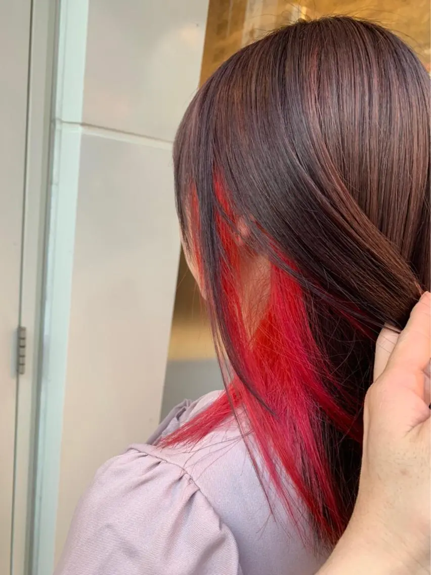 セミロング カラー レッドカラー 🫟Blanco🫟 Color&Careのヘアスタイル