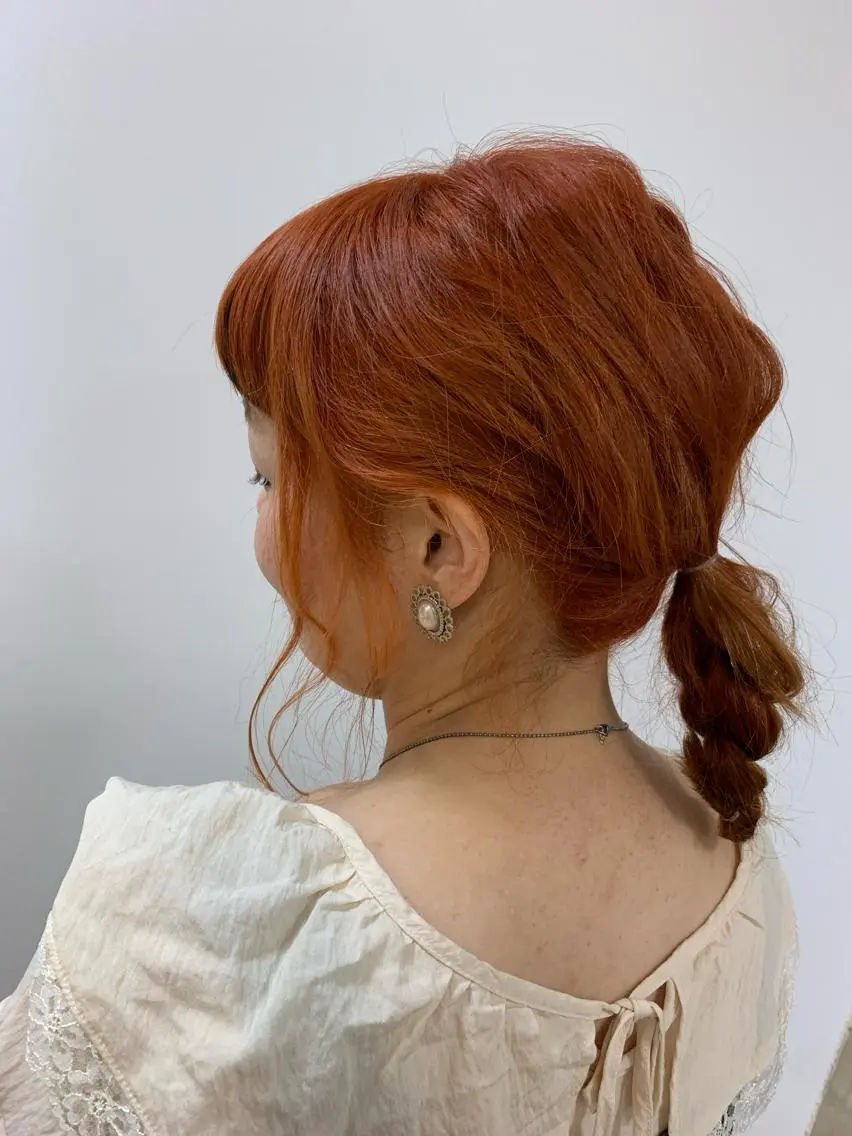 ショート カラー ヘアアレンジ 暖色/ブリーチカラー 🎀 M i k uのヘアスタイル