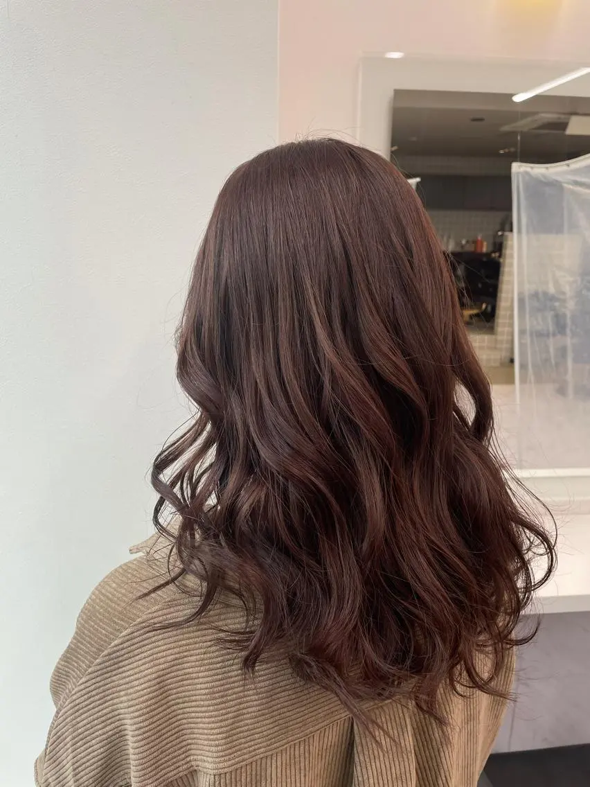 ミディアム カラー パーマ ヘアアレンジ メンズ キッズ ネイル マツエク・マツパ 🦋縮毛/韓国レイヤ ー/透明感カラー🦋のヘアスタイル
