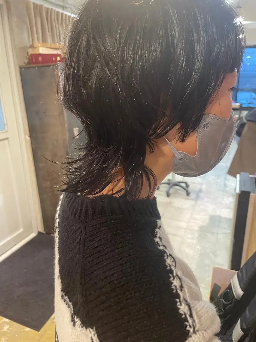 セミロング セミロングパーマ 外ハネヘア カット パーマ トリートメント ayane⭐️ボブ・ ショート・パーマのヘアスタイル