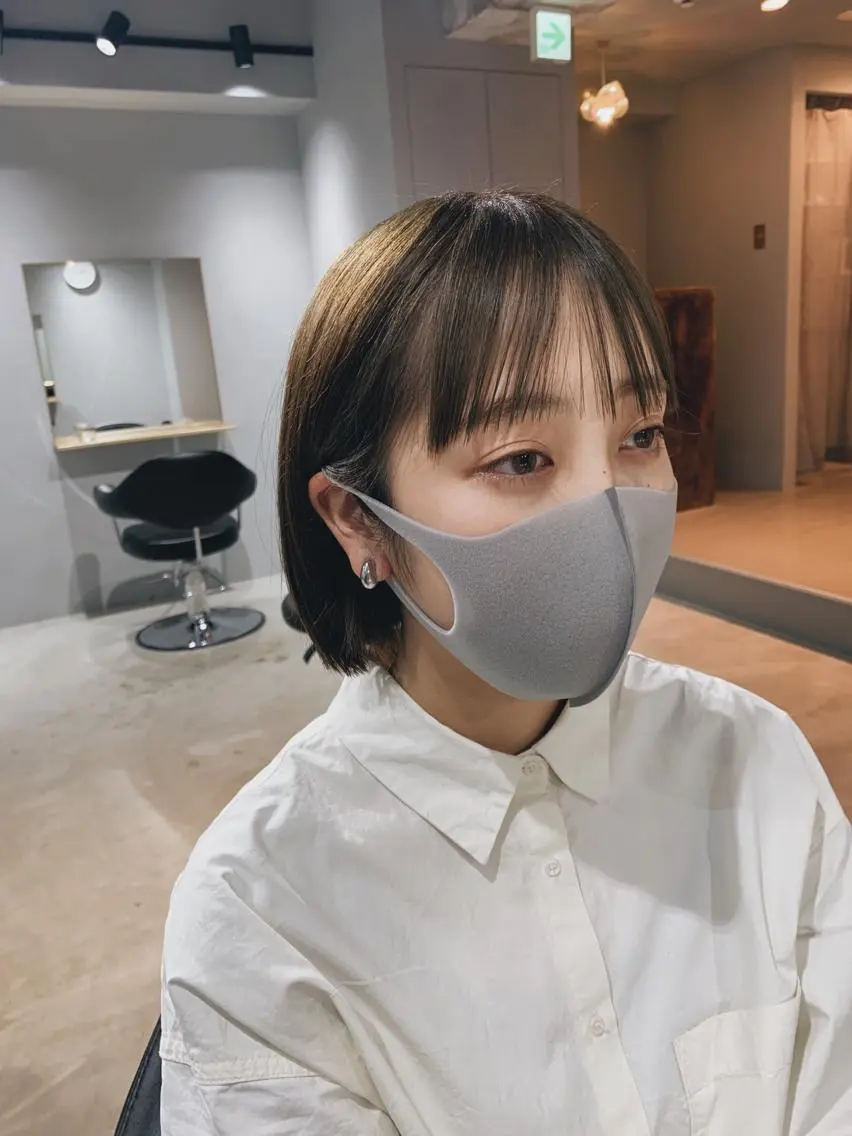 ショート カラー ヘアアレンジ ボブパーマコテ巻き風 パーマNo1深江秀平のヘアスタイル