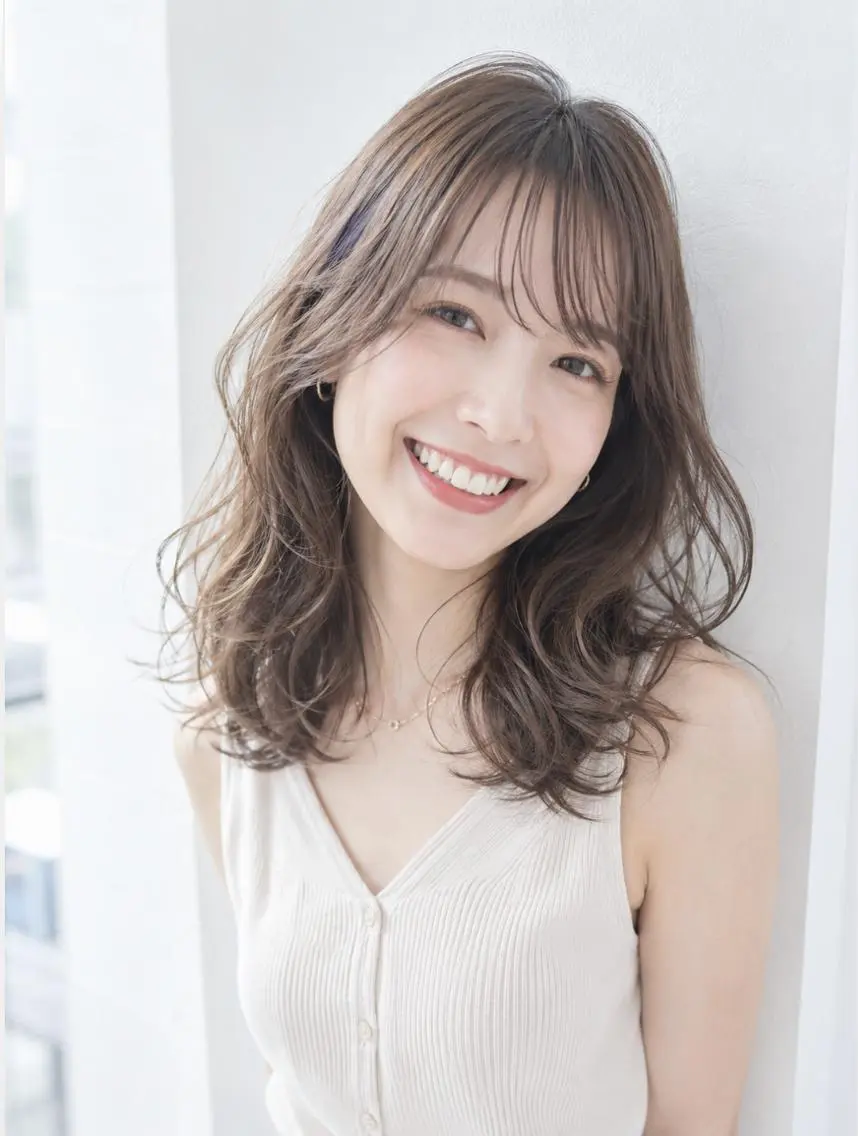 セミロング カット ヘアカラー トリートメント an・rata/ プチプラ/和歌山市駅のヘアスタイル