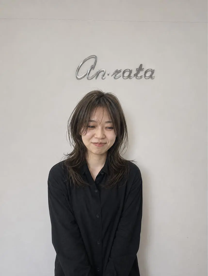 ミディアム カット ヘアカラー トリートメント an・rata/ プチプラ/和歌山市駅のヘアスタイル