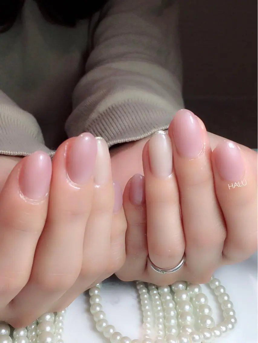 ネイル ニュアンスネイル オフィスネイル ワンカラーネイル シンプルネイル 春ネイル HALU ハルのネイルデザイン
