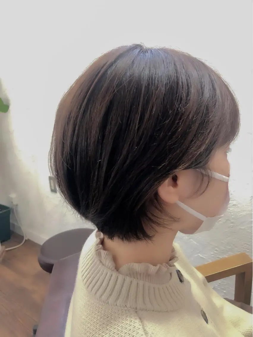 ショート カラー ショートボブ 丸みショート ボブ ショートヘア カット ヘアカラー トリートメント 正田 美帆のヘアスタイル