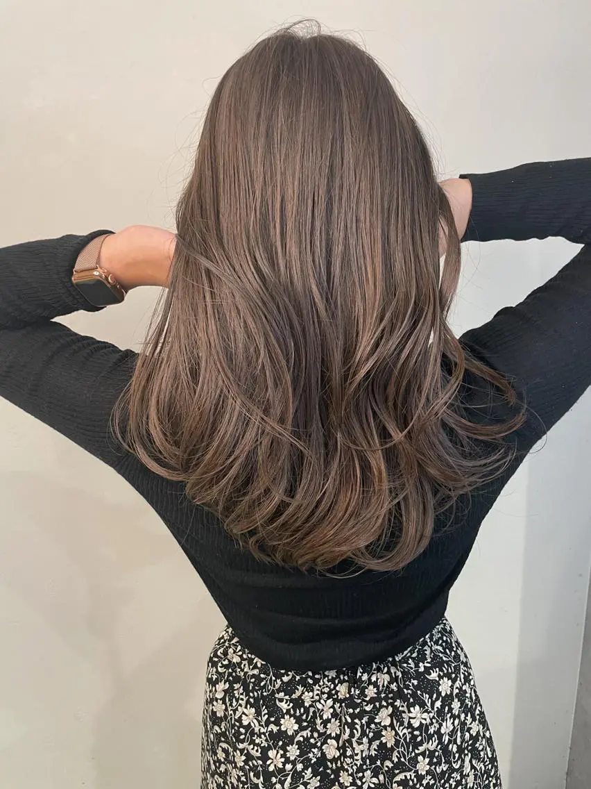 ロング 外国人風カラー ハイライト 髪質改善 似合わせカット トリートメント saho .のヘアスタイル