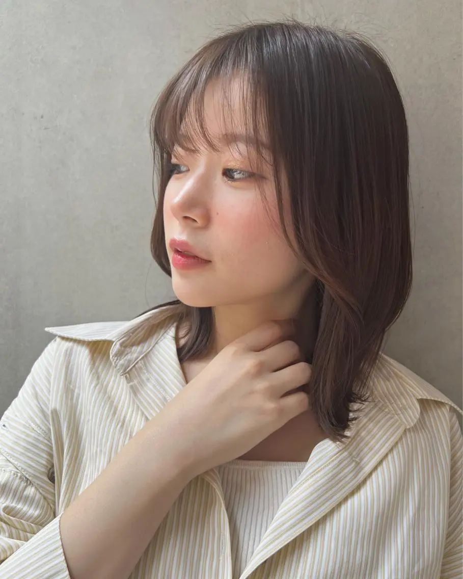 ミディアム カラー カット 平山 美緒のヘアスタイル