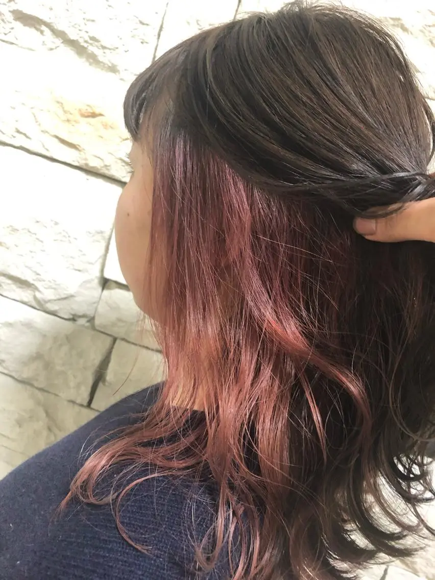 セミロング カラー ヘアアレンジ メンズ キッズ ネイル マツエク・マツパ メンズインナーカラー インナーカラー ピンクカラー カラーマツエク ピンク 透明感カラー🤎 ゆりのヘアスタイル