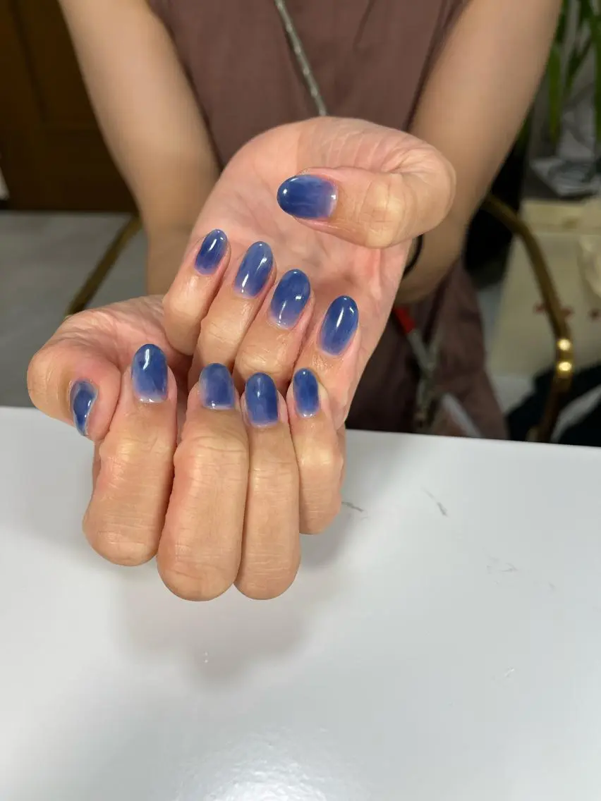 ネイル ブルー SAKU nail 作島茜のネイルデザイン