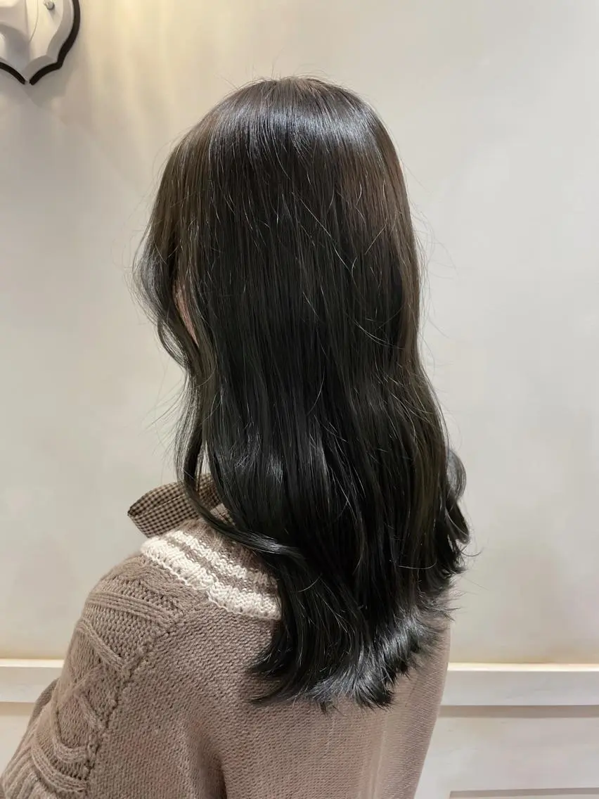 ロング カラー オリーブカラー 🌷ピンク/韓国風 暖色カラー ゆい🌷のヘアスタイル