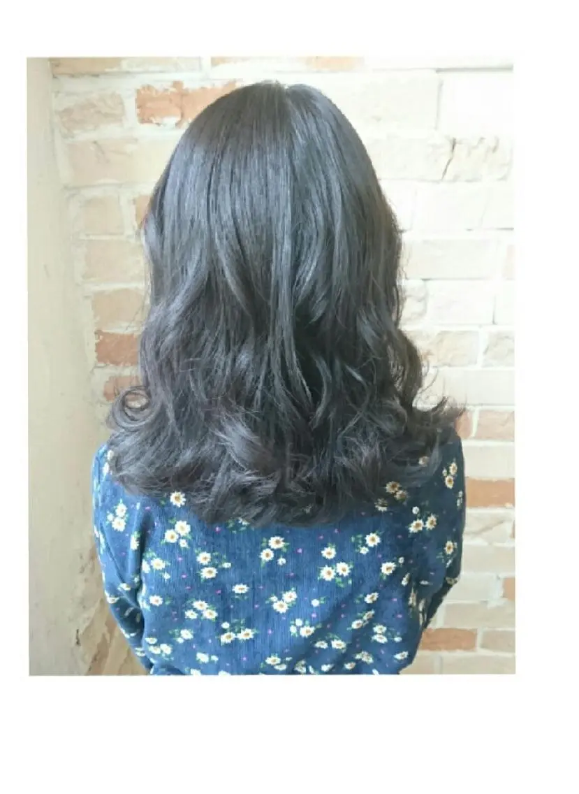 カラー ミディアム ブルーカラー ブルージュ カット ヘアカラー RU RIのヘアスタイル