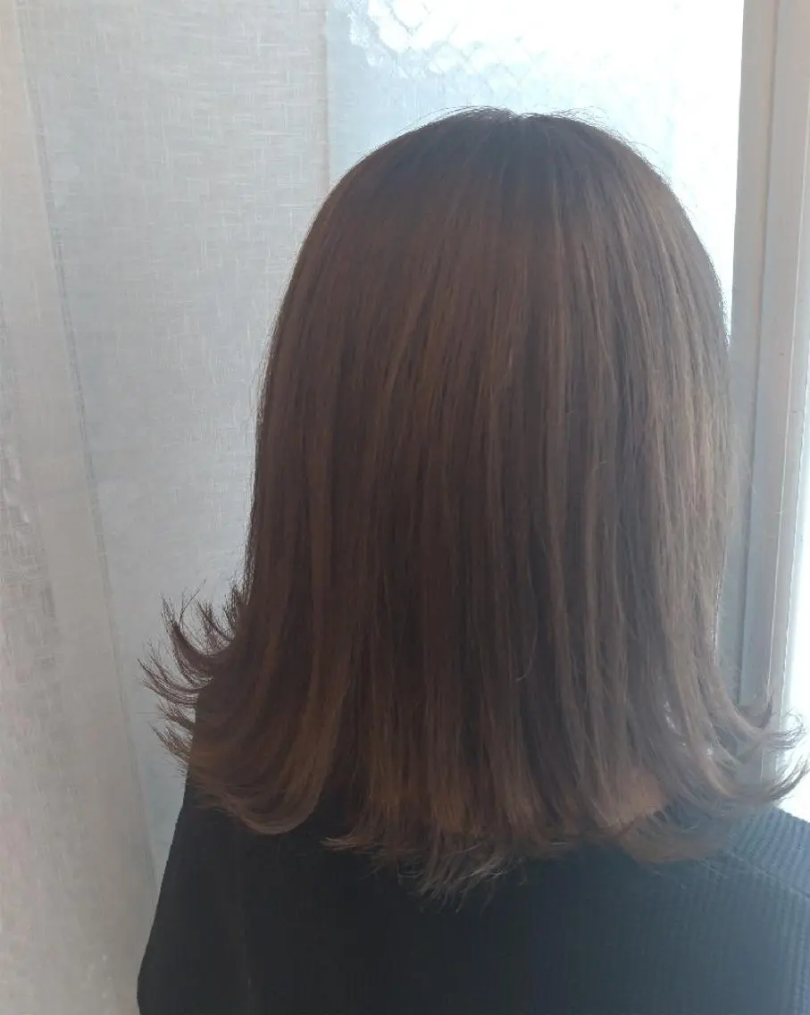 ミディアム カット ヘアカラー トリートメント セシルヘアー博多  手島のヘアスタイル