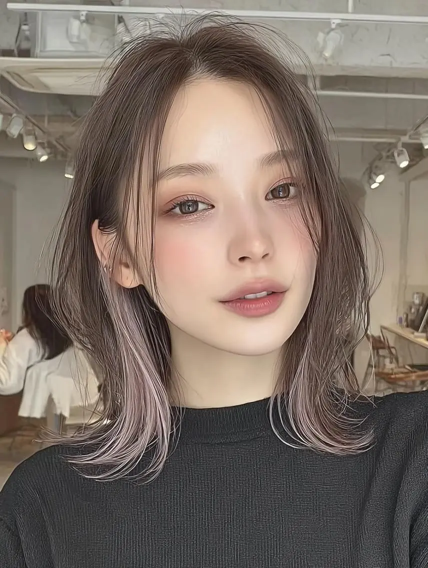 ミディアム カラー ✨エクステ✨本数・ 色合わせ相談可／山口のヘアスタイル