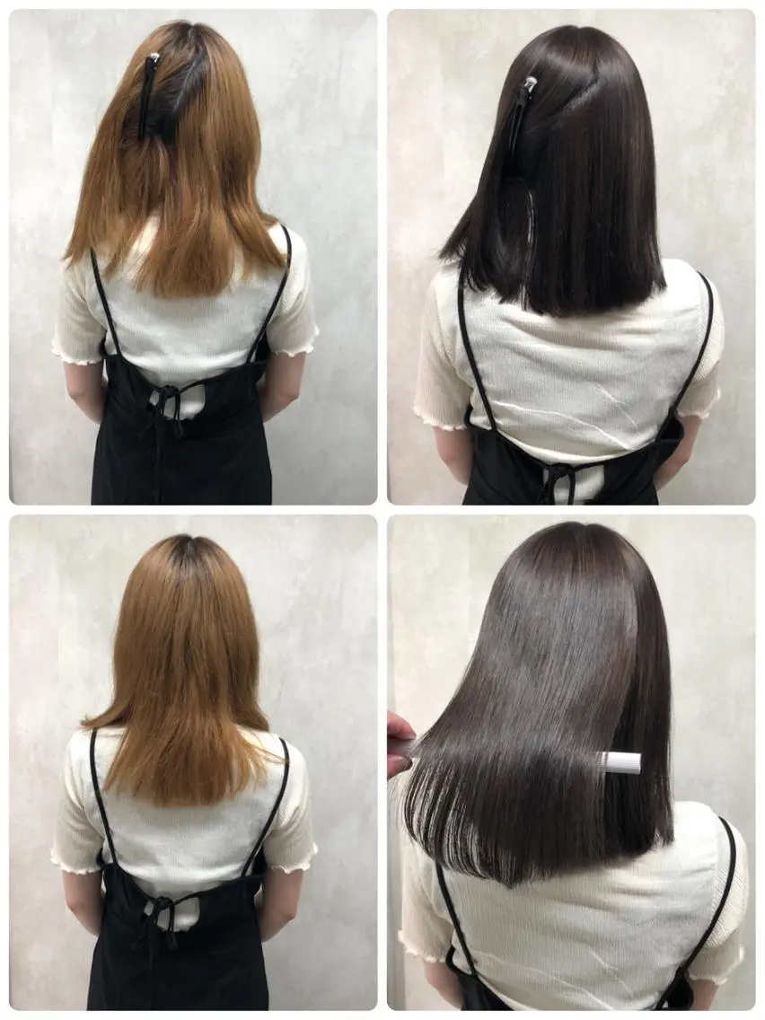 ミディアム カット ヘアカラー 縮毛矯正 トリートメント あなた史上 最高を提供のヘアスタイル