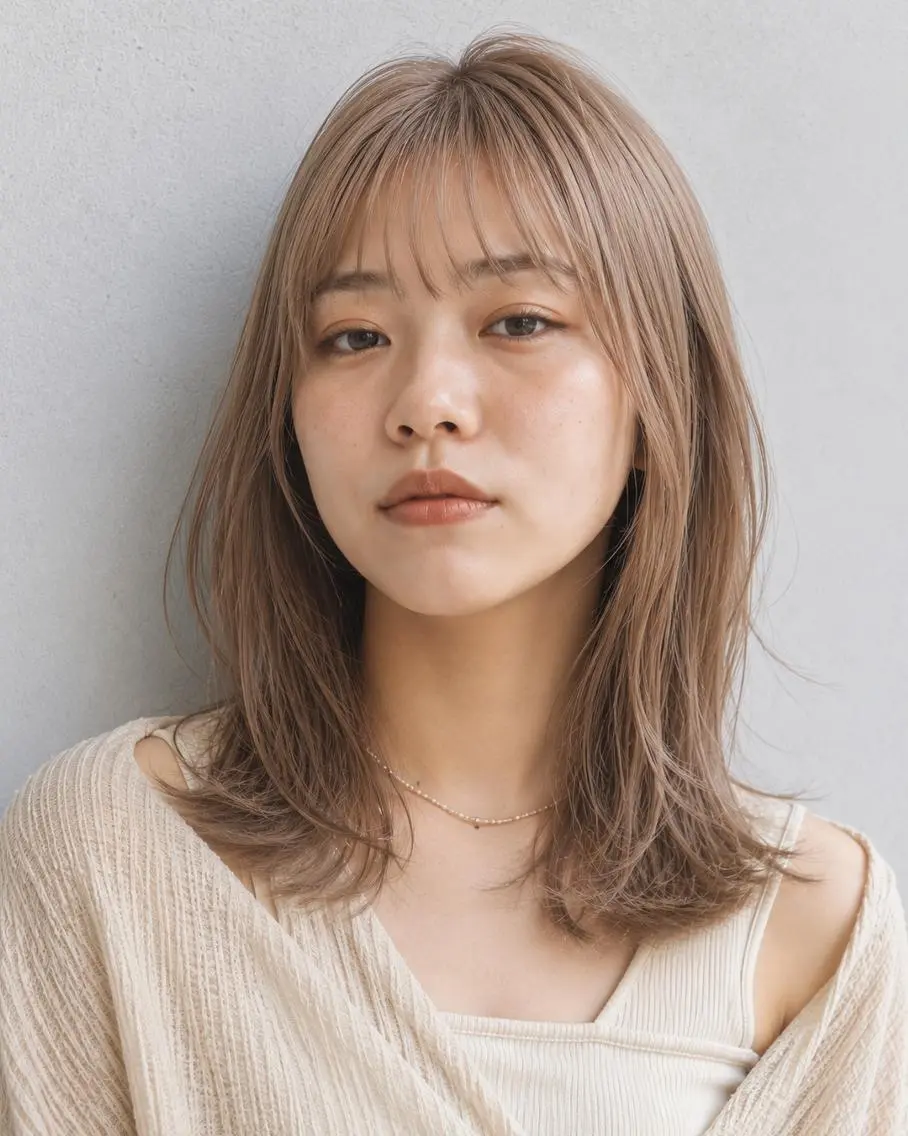 セミロング カラーモデル募集☆ 小園彩夏のヘアスタイル