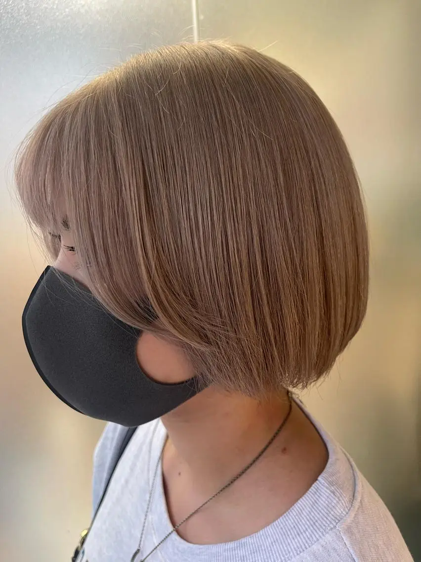 ショート カラー ベージュカラー ミルクティーベージュ 🌱ONE003🌱 原田涼香のヘアスタイル