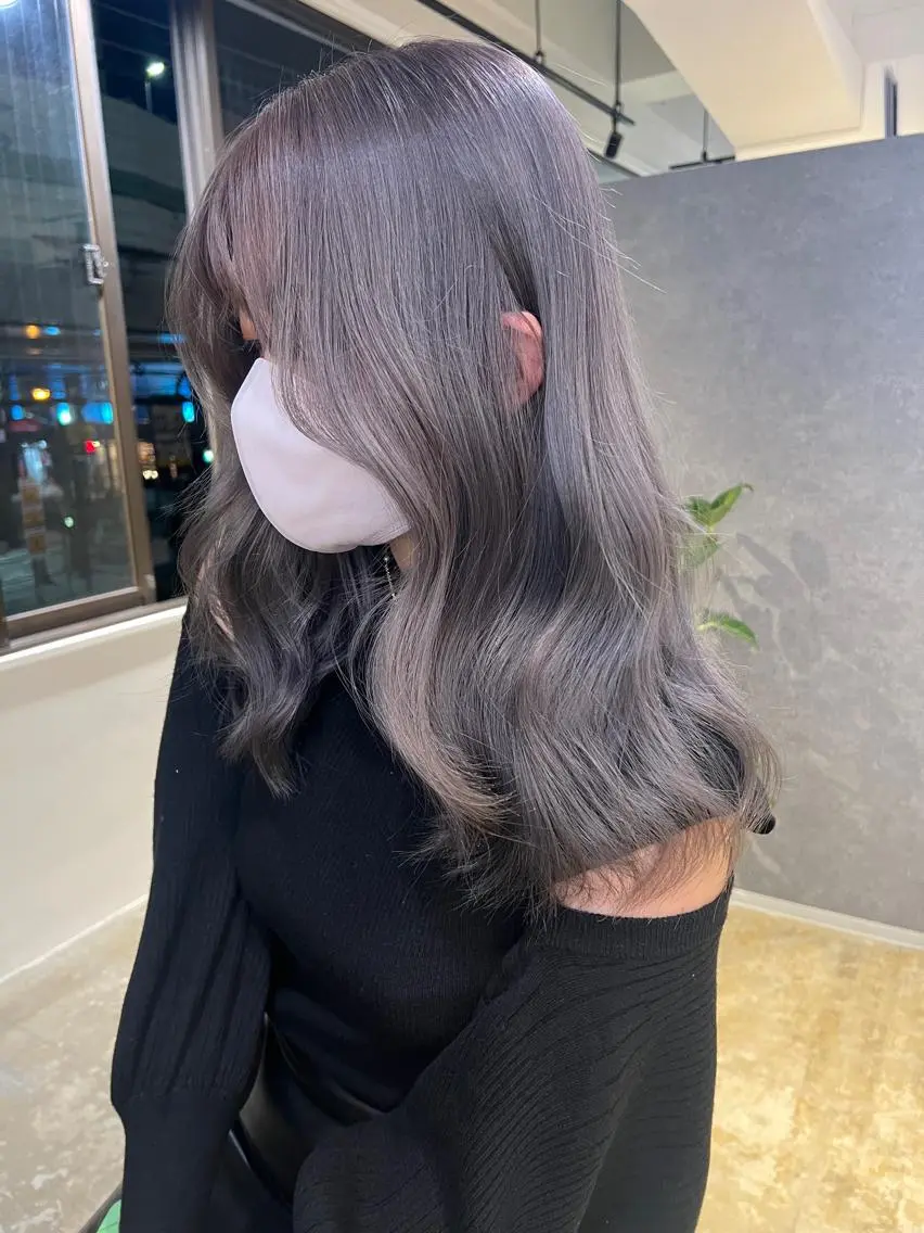 セミロング ヘアカラー 心斎橋/海外レイヤー 募集中三好玲奈のヘアスタイル