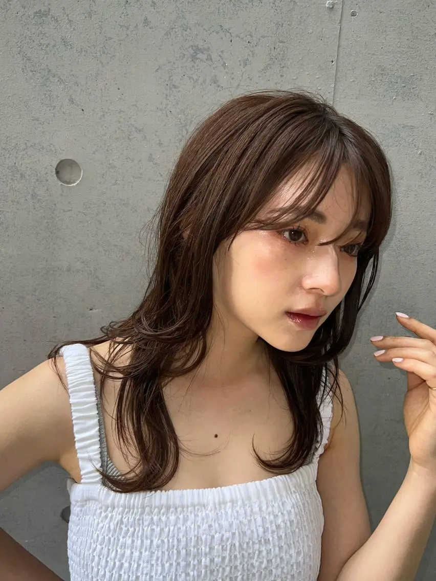 ミディアム パーマ ストレートパーマ 松井美樹/似合わせ ガーリー・韓国のヘアスタイル