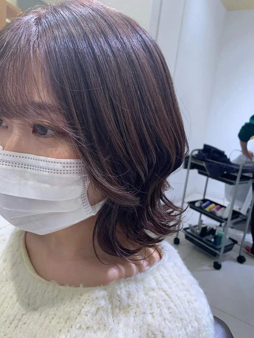 ミディアム カラー パーマ ARMONY秋山輝也 コテ巻き風パーマ特化のヘアスタイル