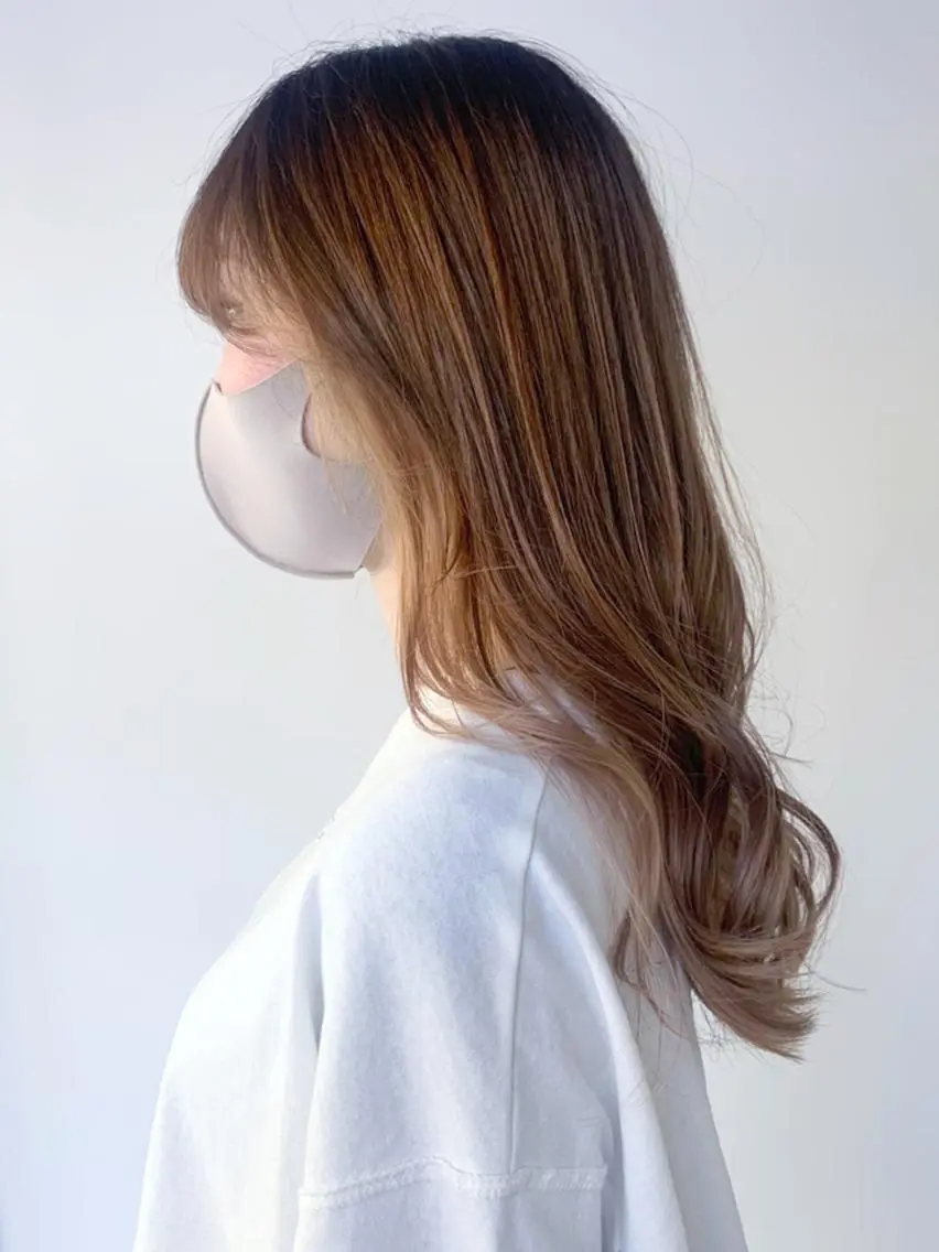 ミディアム カラー パーマ ヘアアレンジ ベージュカラー ITbyALBUM 浦和店のヘアスタイル