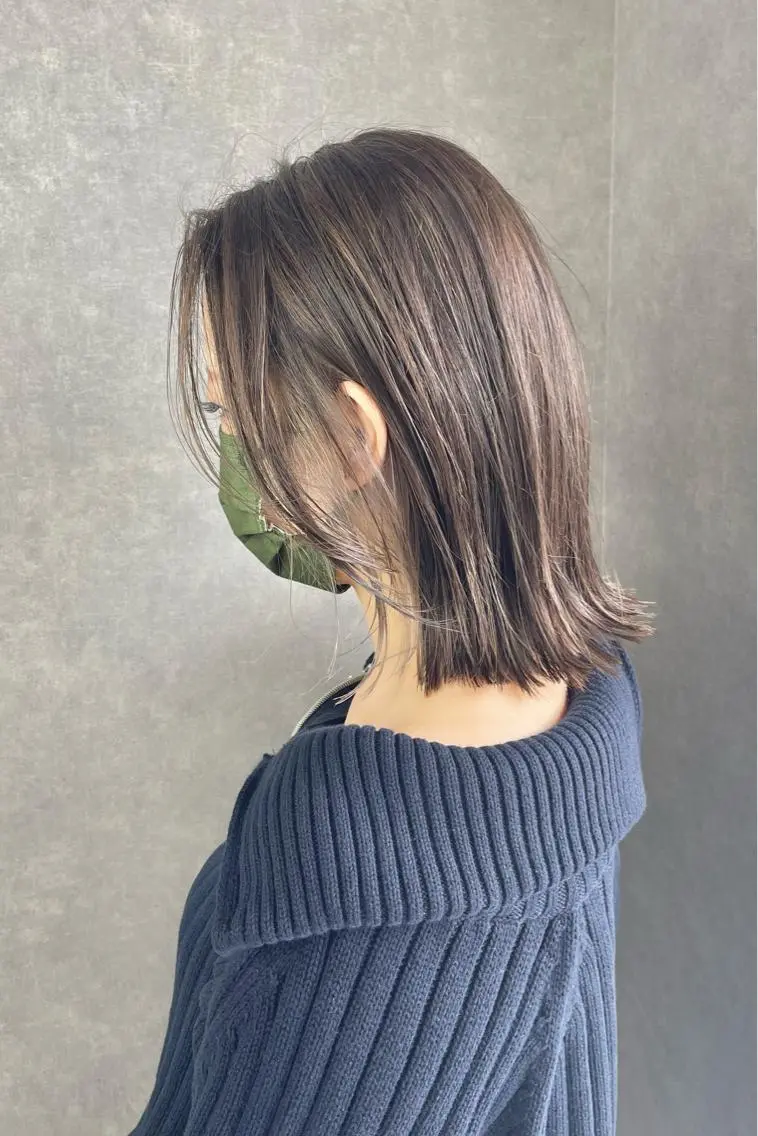 ミディアム カラー カット ヘアカラー トリートメント 一ノ瀬 暁のヘアスタイル