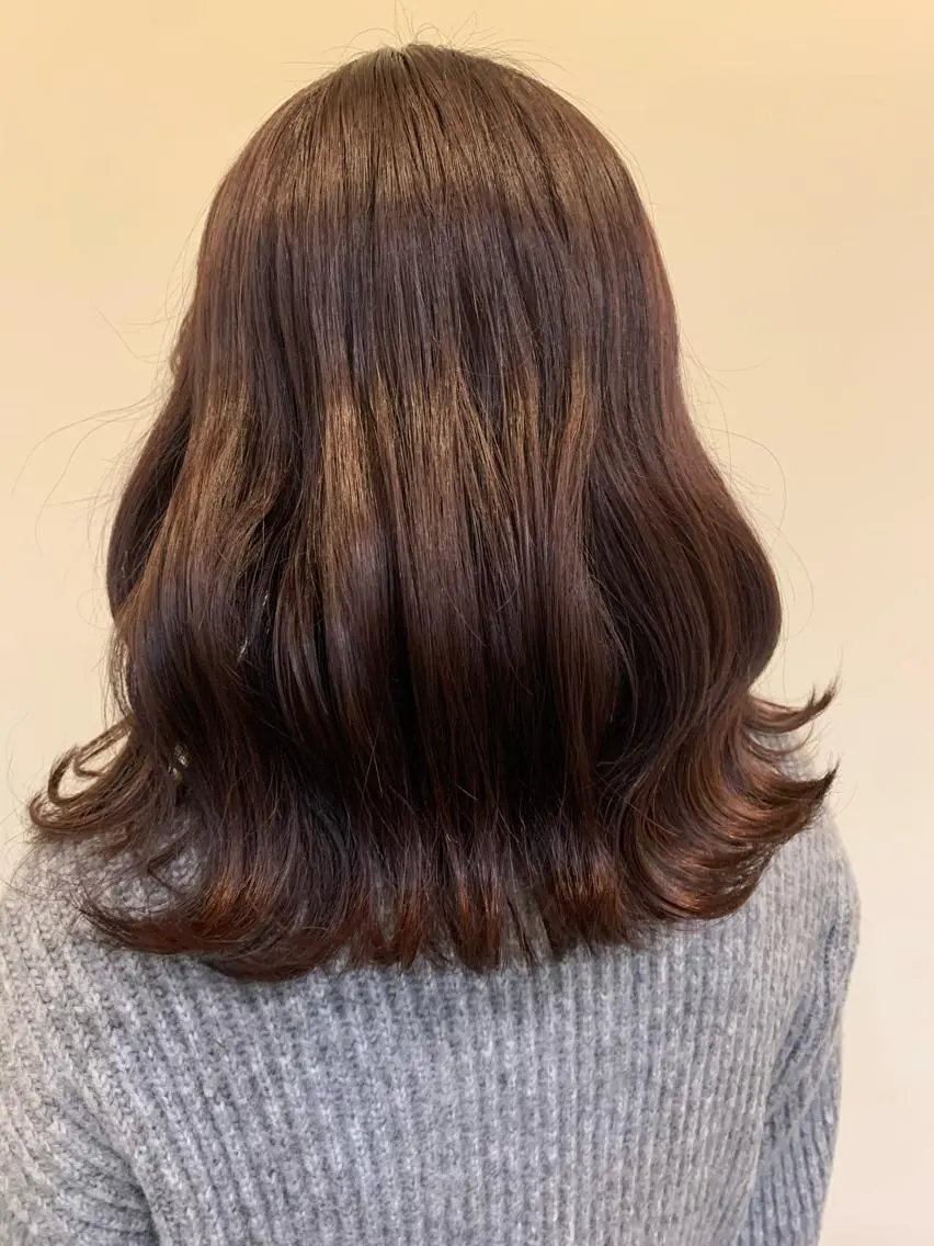 セミロング カラー ココアグレージュ グレージュ トリートメント 艶髪レイヤー上田 紗也🇰🇷💗のヘアスタイル