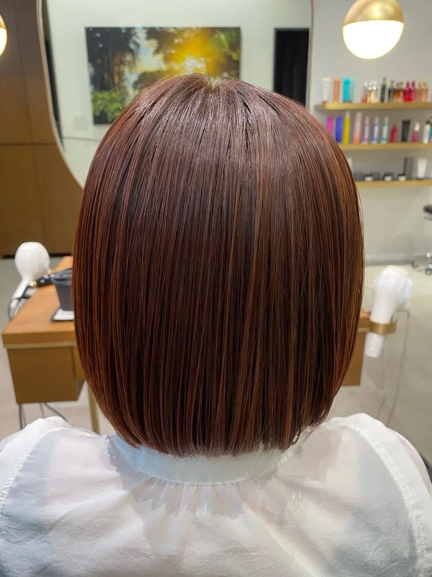 ミディアム 縮毛矯正 酸性ストレート 髪質改善/縮毛矯正 /メンズパーマ川田のヘアスタイル