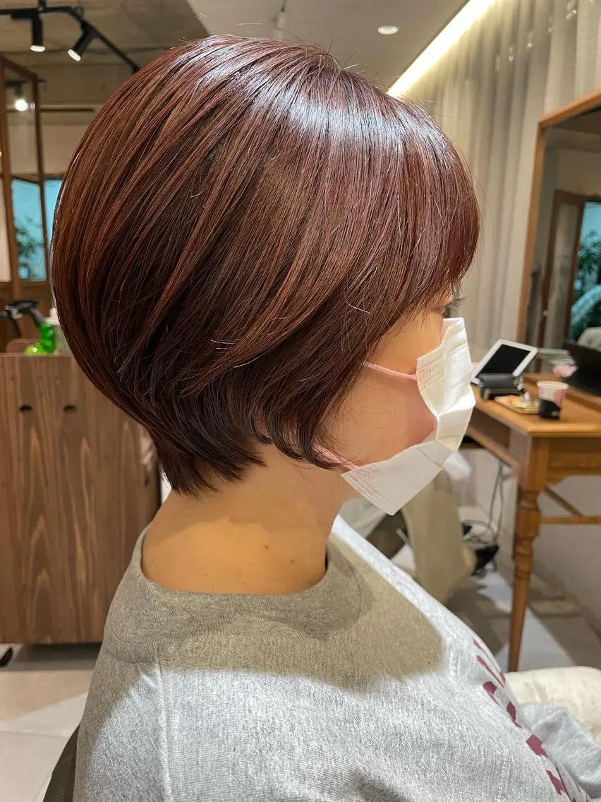 ショート カット ヘアカラー トリートメント 日比崚介🍀 おくれげ小顔カットのヘアスタイル