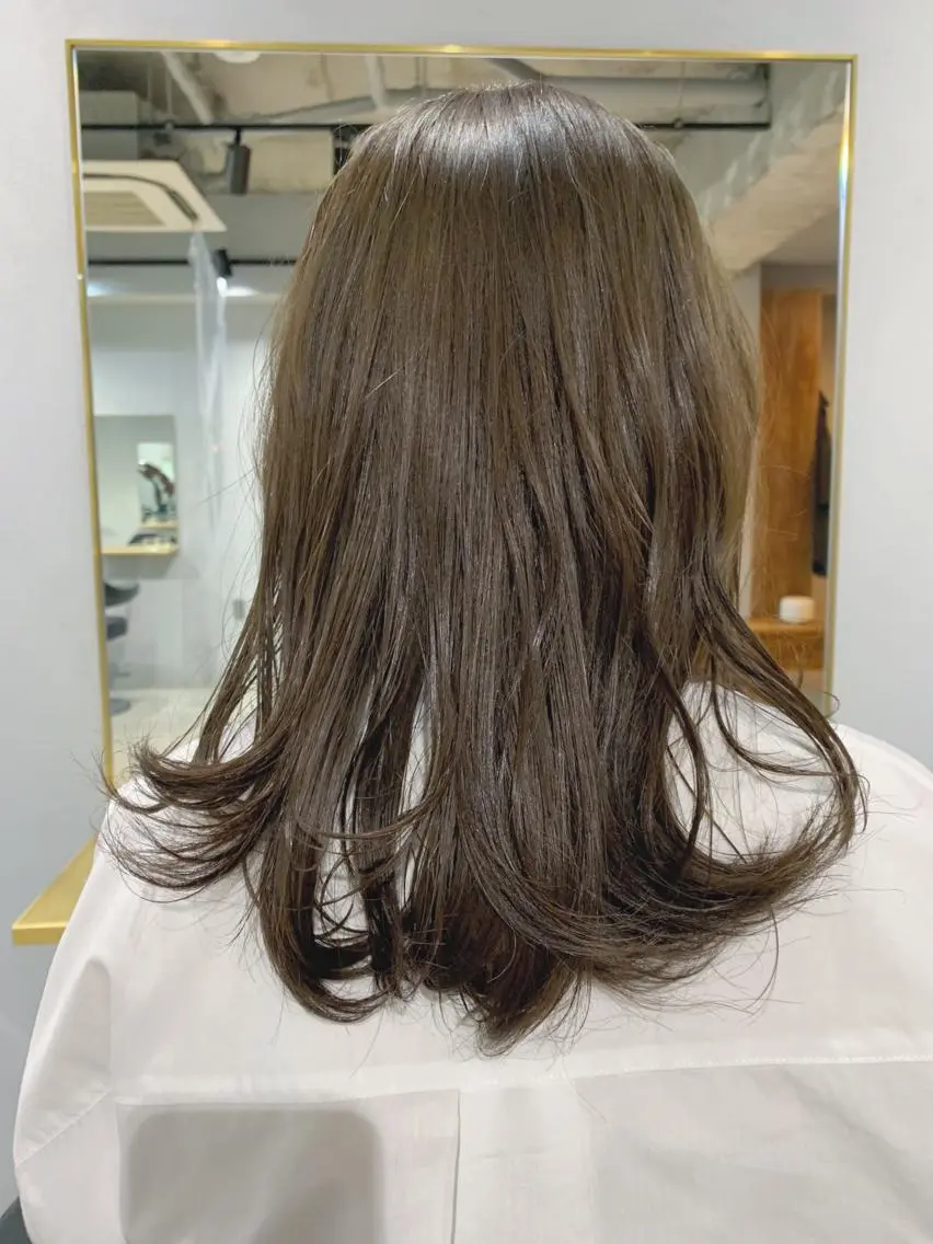 セミロング カラー ボブパーマコテ巻き風 パーマNo1深江秀平のヘアスタイル