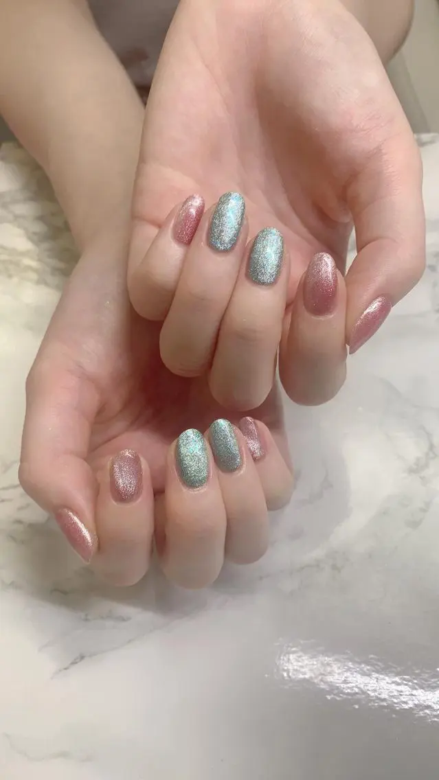 ネイル ハンドネイル はな💎ネイル ワンホン、長さ出しのネイルデザイン