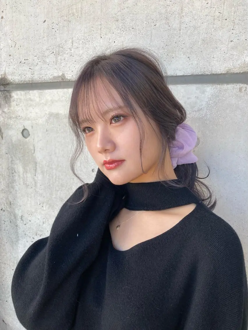 ミディアム カラー ヘアアレンジ カット ヘアカラー トリートメント 梅山 美侑のヘアスタイル