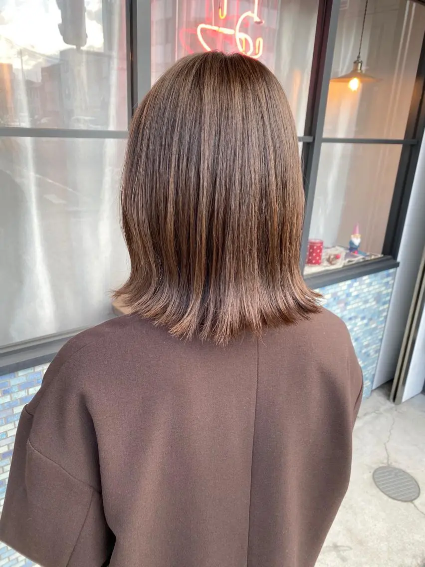 ミディアム カラー ブラウンカラー ハイライトカラー ハイライト カット ヘアカラー MR.GOOD MORNINGフジイのヘアスタイル