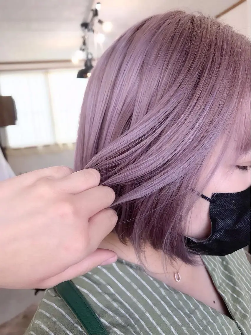 ミディアム カラー ブリーチ ケアブリーチ ピンクカラー ヘアカラー トリートメント hair works raptureのヘアスタイル