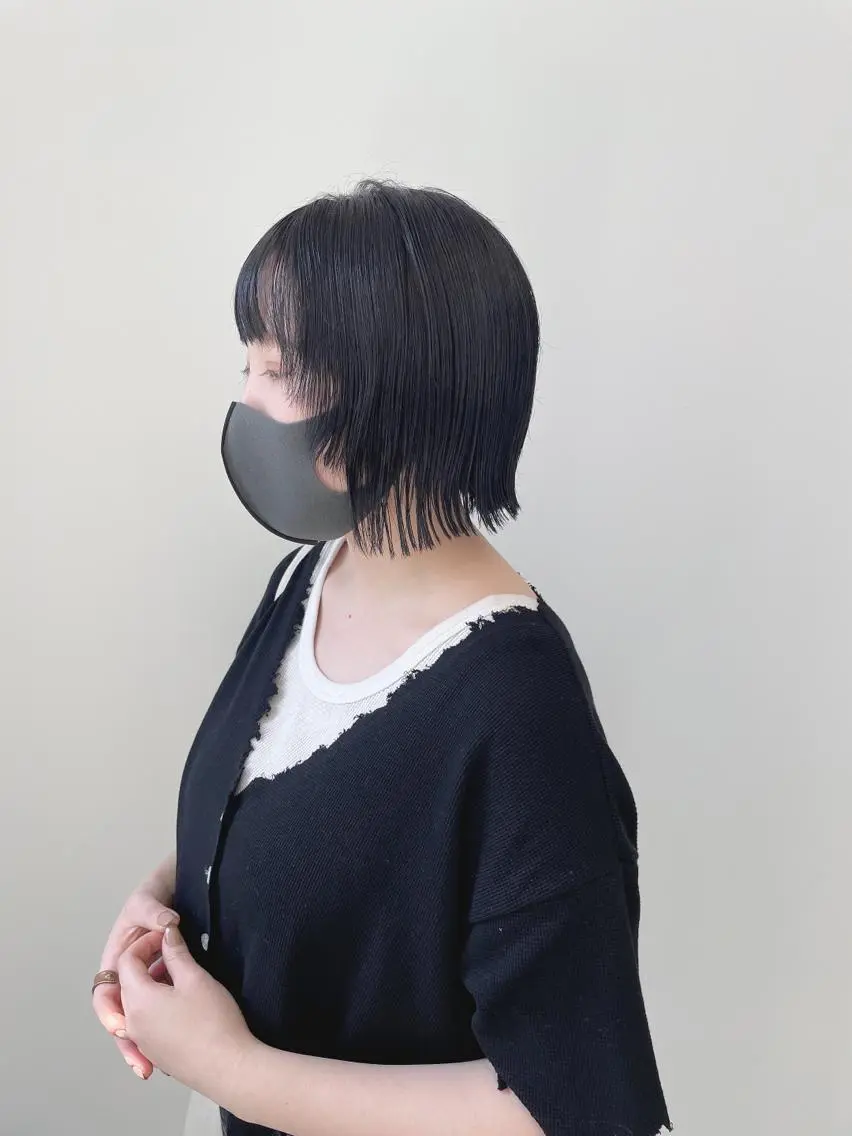 ショート カラー パーマ カット ヘアカラー 縮毛矯正 トリートメント ボブ/縮毛/レイヤー モトナリのヘアスタイル