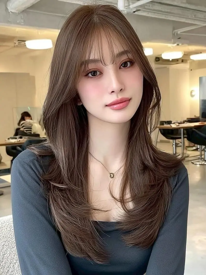 セミロング 韓国風ヘア レイヤーカット カット ヘアカラー トリートメント ＫＡＮＡ/天王寺 🎀🫧のマツエク・マツパデザイン