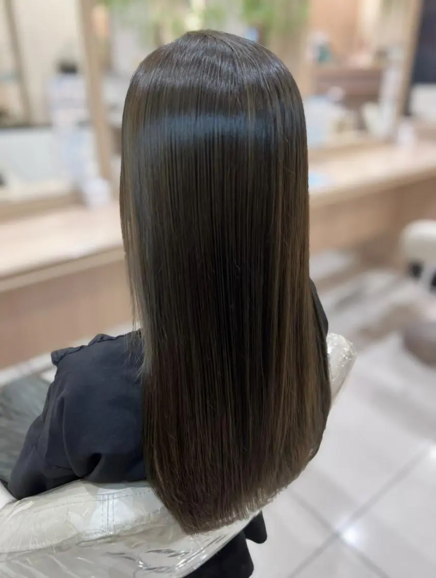ロング 縮毛矯正 艶髪カラー 矯正 モデル募集/Aoiのヘアスタイル