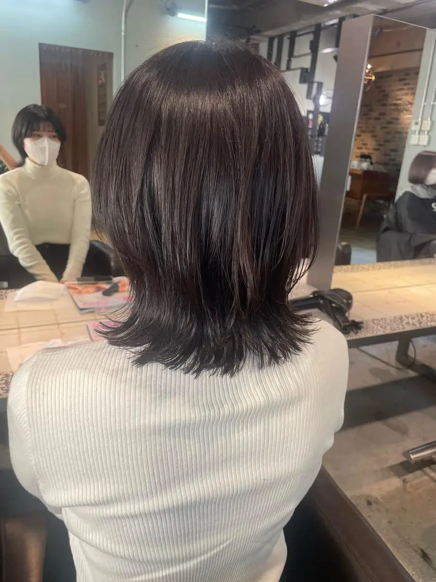 ミディアム ミディアムパーマ ハイライト 髪質改善 縮毛矯正 トリートメント カット ヘアカラー トリートメント 🌼褒められヘア🌼 kaoのヘアスタイル