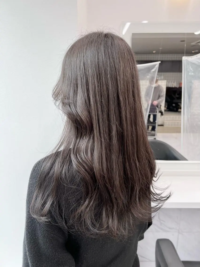 セミロング カラー パーマ ヘアアレンジ メンズ キッズ ネイル マツエク・マツパ アイブロウ 上品＆韓国風 🥀海心🥀のヘアスタイル
